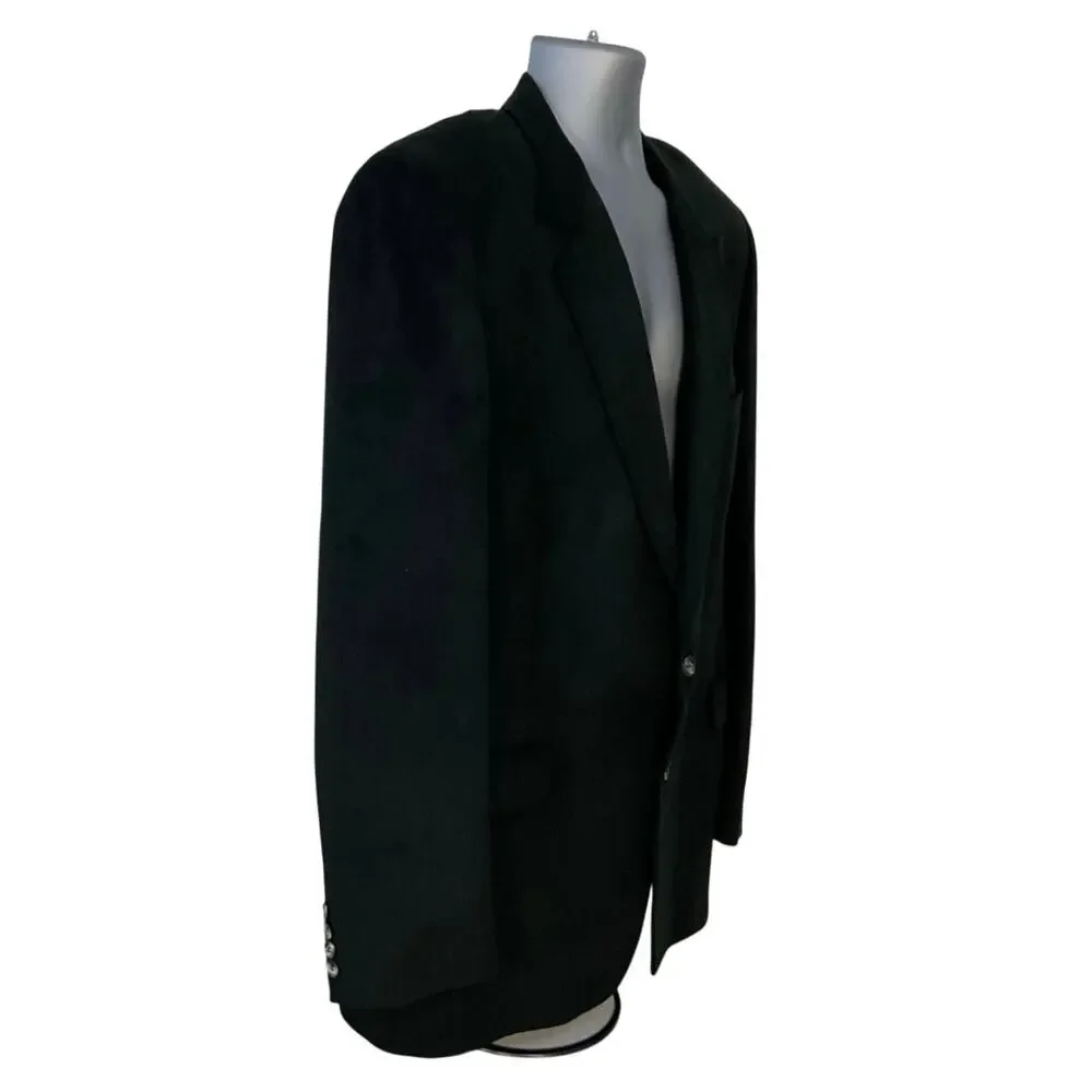 Vintage CRD Men’s Black Ultrasuede Sport Coat Blazer 44R Classic Tailored Jacket
